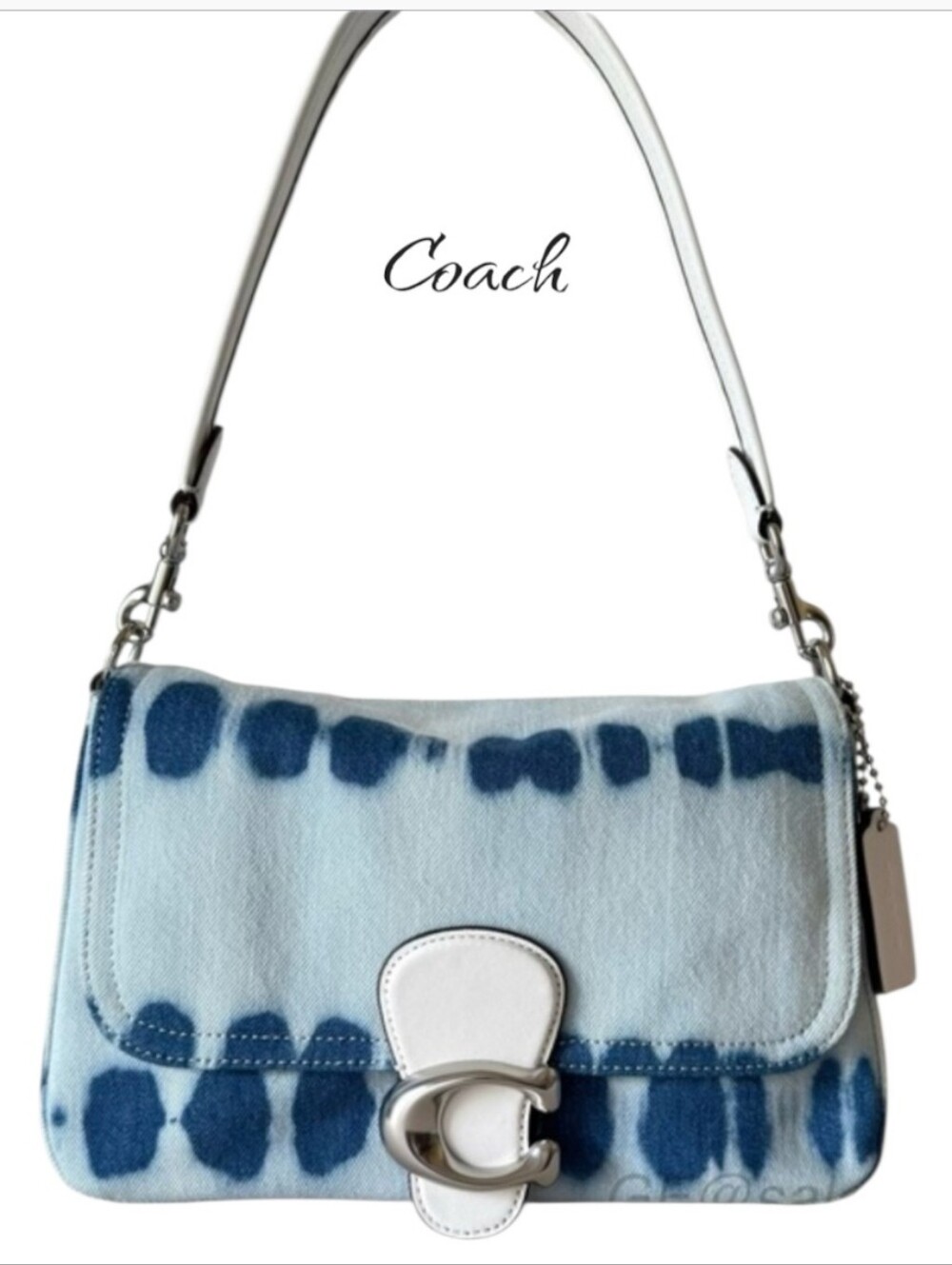 NWT COACH Soft Tabby Denim Tie-Dye Shoulder Bag Crossbody Blue